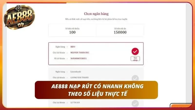 AE888 Có Uy Tín Không? Sự Thật 100% Về Nhà Cái AE888 5 Thống kê thời gian xử lý giao dịch trung bình vô cùng ấn tượng