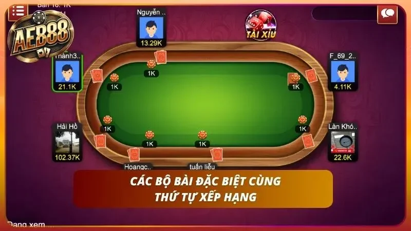 Giao diện chiến thắng khi so điểm giữa 3 lá đặc biệt cùng 3 lá điểm lẻ