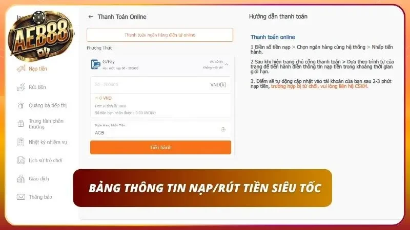Quét mã QR ví điện tử trên màn hình để hoàn tất lệnh nạp tiền.